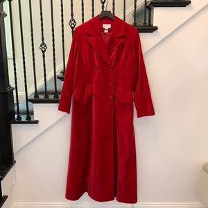 NEWPORT NEWS Women's Red Velvet Trench Coat